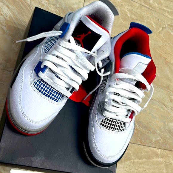 Air Jordan Retro-white/ Military Blue-fire Red